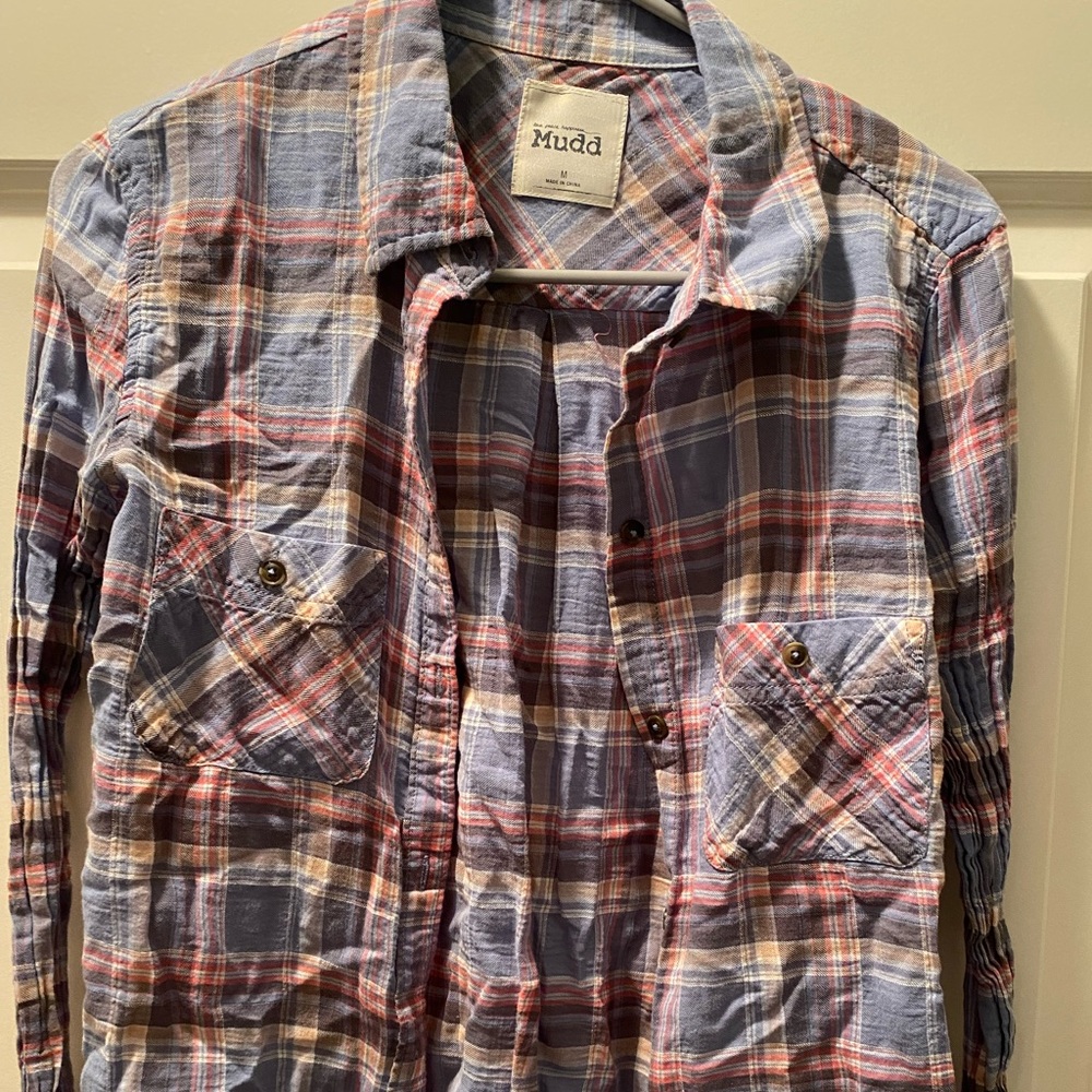 Mudd red and blue light weight flannel